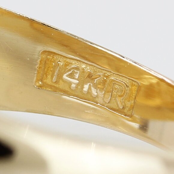 Vintage 14k Yellow Gold Diamond Wedding Band Ring - Picture 5 of 8